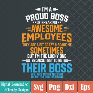 Proud Boss Of Awesome Employees Svg, Proud Boss Svg File, Digital Download