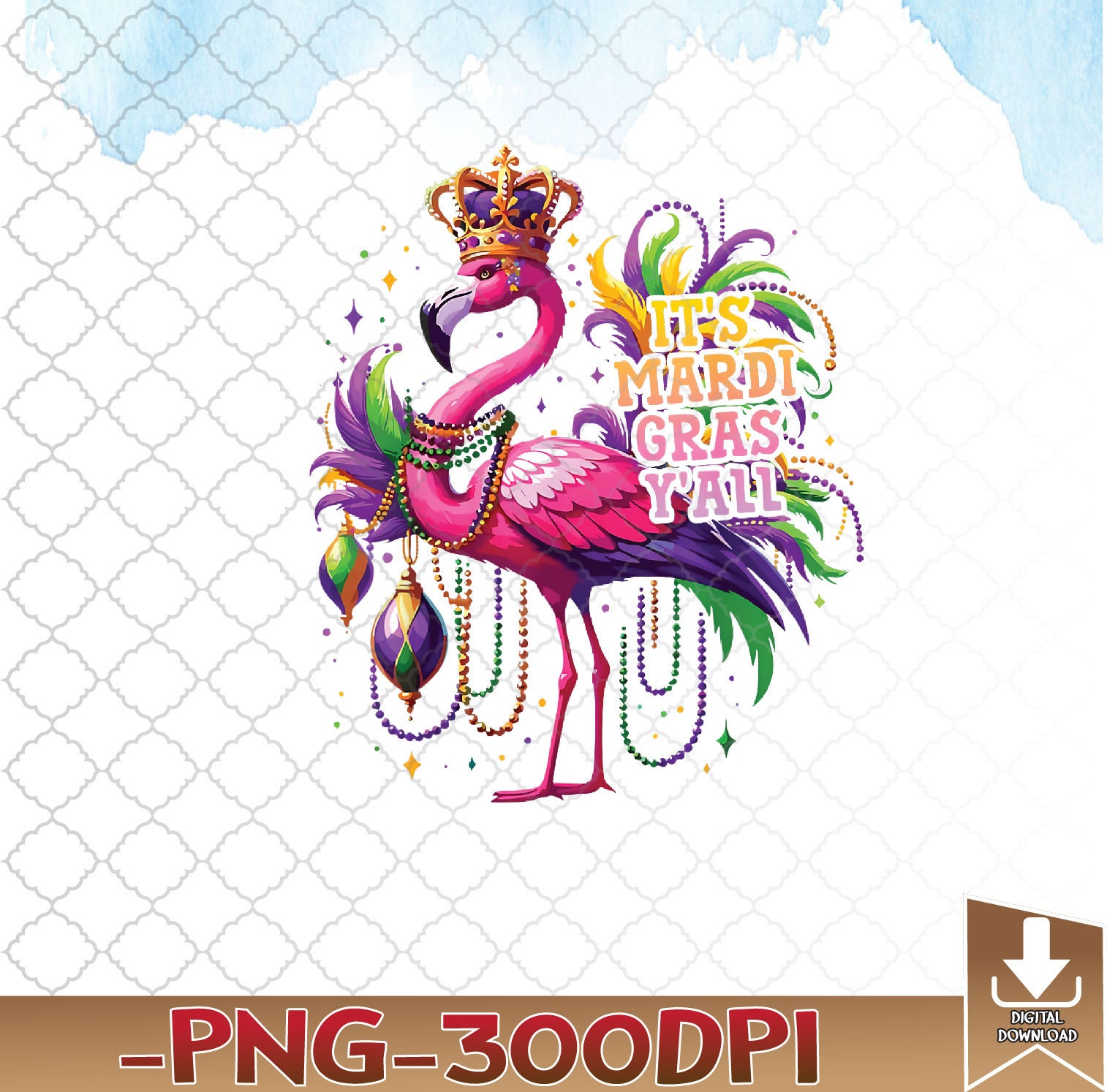 flamingo mardi gras beads