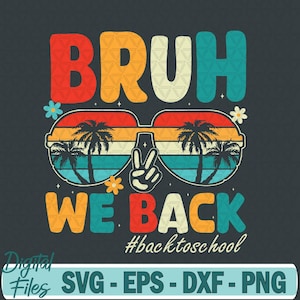 First Day Of School Back To School Bruh We Back Teacher Svg File, Digital Download