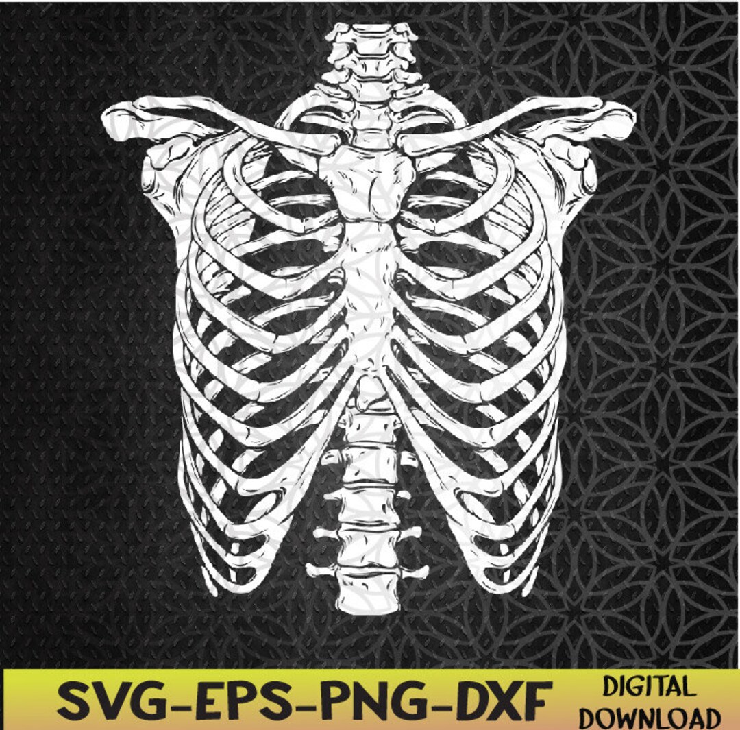 Skeleton Rib Cage Halloween Costume Svg, Eps, Png, Dxf, Digital ...