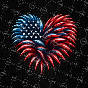 Kampfjet Png, Flugzeug amerikanische Flagge Herz Png, 4. Juli PNG, Patriotisches Retro USA Herz PNG, digitaler Download