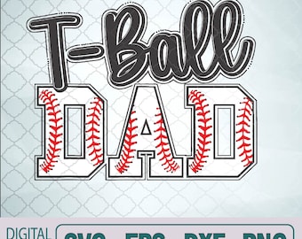 T-ball Dad Cute Groovy Loud Daddy And Proud Dad Father's Day Svg, Digital Download