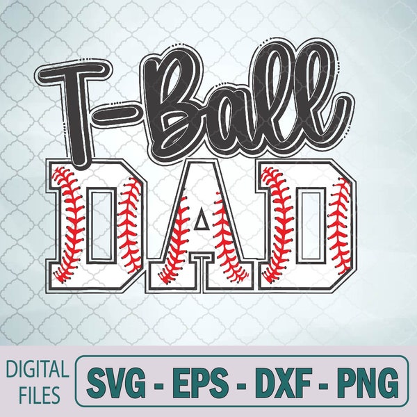 T-ball Dad Cute Groovy Loud Daddy And Proud Dad Father's Day Svg, Digital Download