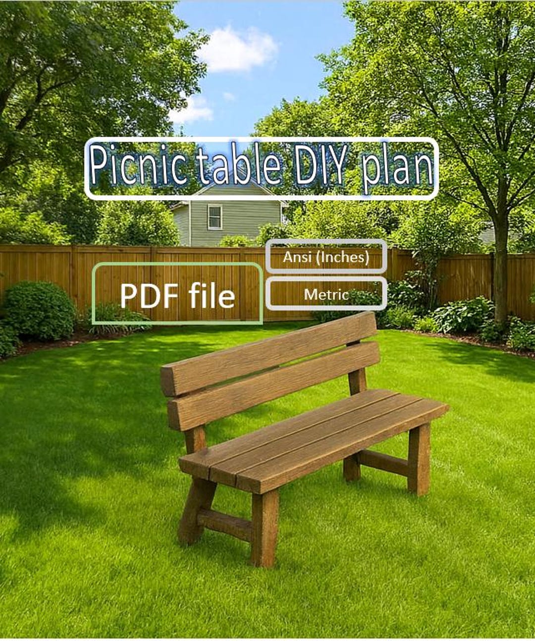 DIY Wooden Bench Plans PDF | Outdoor Garden Bench | Beginner ...