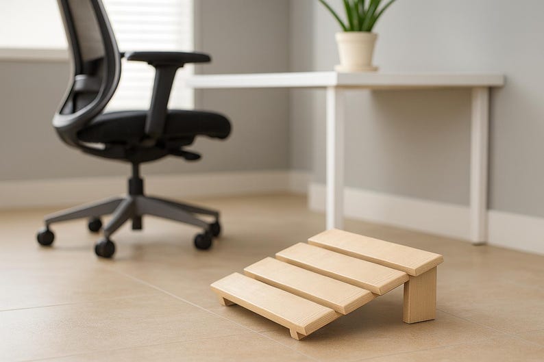DIY Wooden Foot Rest Plans | Ergonomic Office Foot Stool | Adjustable ...
