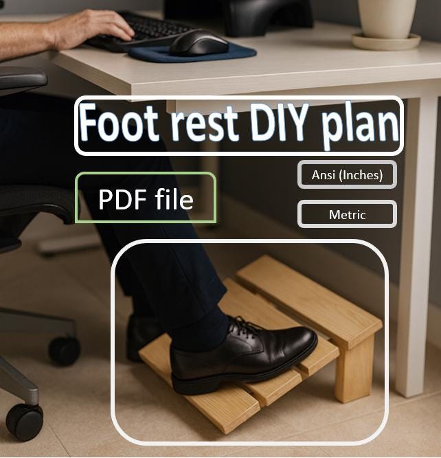 DIY Wooden Foot Rest Plans | Ergonomic Office Foot Stool | Adjustable ...