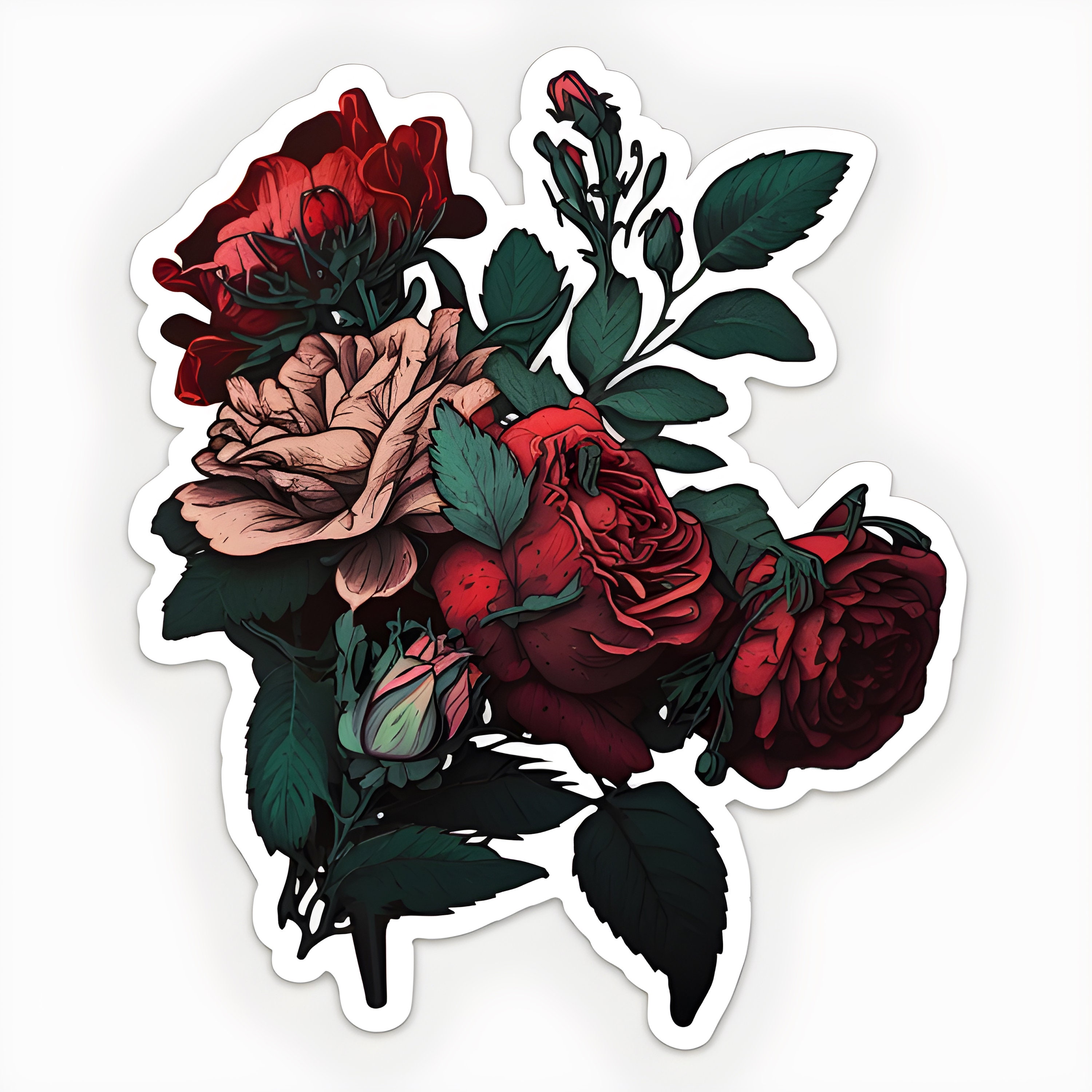 Single Rose Sticker Roses Sticker - Etsy