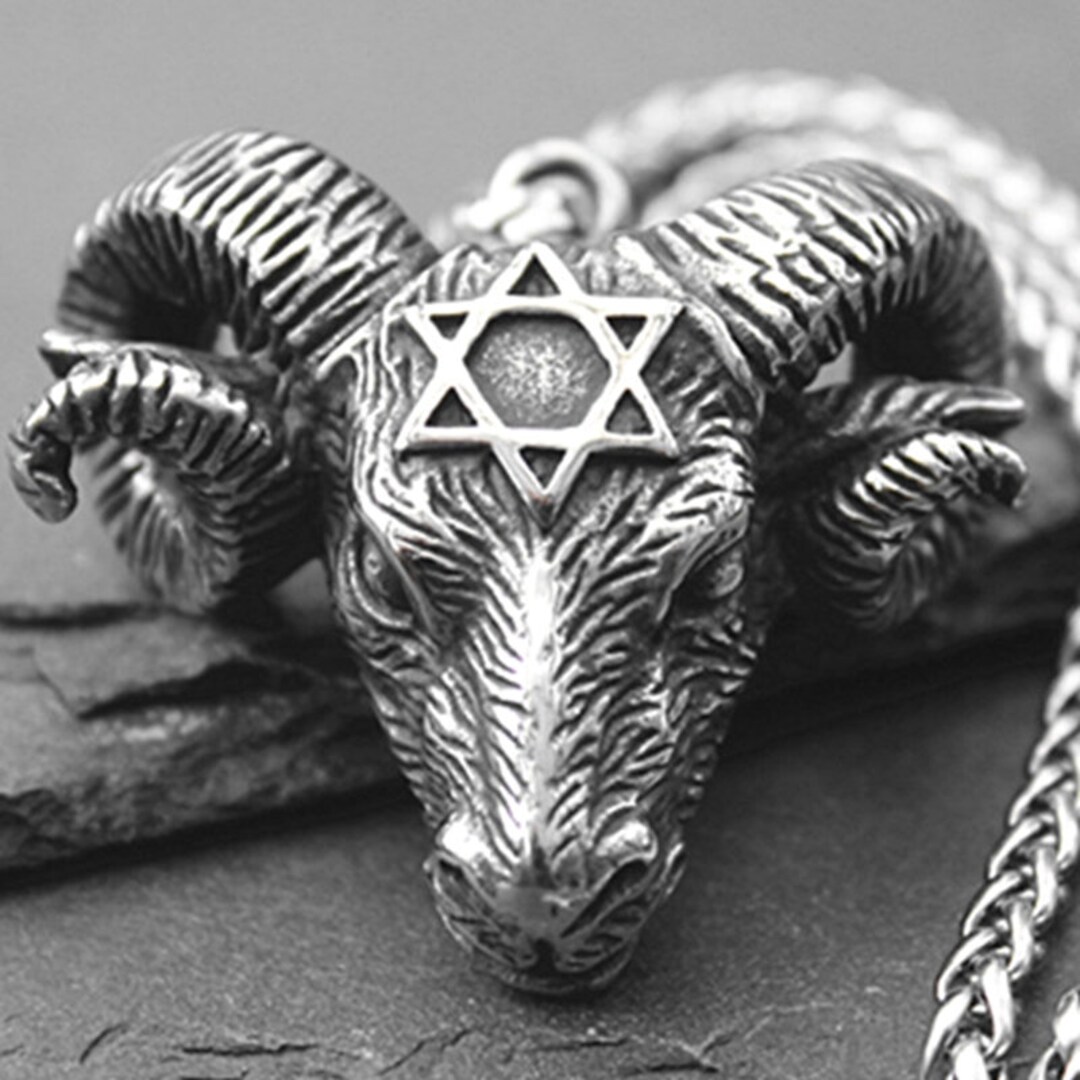 Large Baphomet Pentagram Pendant – Satanic Goat Of Mendes Necklace, Wiccan Jewelry