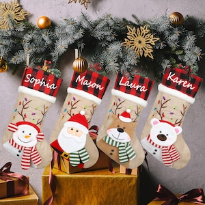 Christmas Stockings Personalized，Personalized Stockings With Names For Christmas，Embroidered name stocking，Custom Family Christmas Stocking