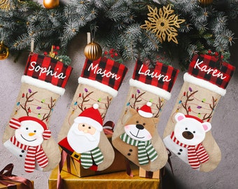 Christmas Stockings Personalized，Personalized Stockings With Names For Christmas，Embroidered name stocking，Custom Family Christmas Stocking