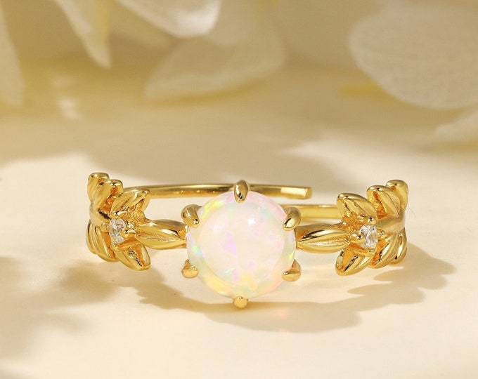 Anello di pietra di luna arcobaleno / Anello di pietra di luna d