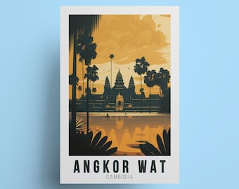 Reseposter för Angkor Wat: Tempel i Kambodja Konsttryck