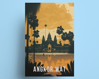 Angkor Wat Temple Poster: Cambodia Travel Art Print