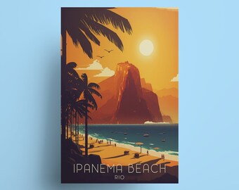 Ipanema Beach Poster: Rio de Janeiro Brazil Art Print
