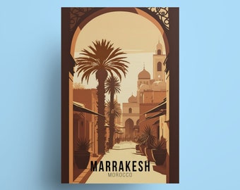 Marrakech art Travel Poster Morocco art Wall Decor Moroccan Travel Lovers art ideal Traveler Gift poster Wall Hanging print decor Marrakesh