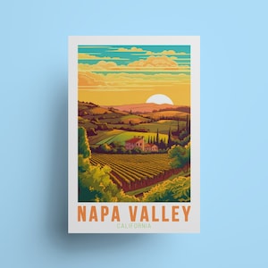 Napa Valley art Travel Poster California County aesthetic Print California Wall Hanging Napa Valley Gift for living room souvenir vineyard