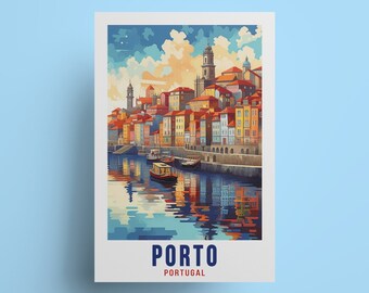 Porto Portugal Art Print: Colorful Urban Illustration, Portuguese Souvenir