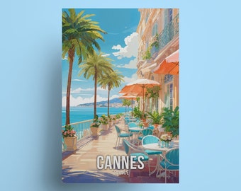 Cannes Travel Poster: Vintage French Riviera Art Print