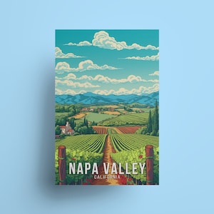 Napa Valley Travel Poster California art Wall Decor Colorful Travel Lovers art ideal Traveler Gift poster country Napa print Wall hang art