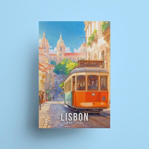 Lisbon Portugal Travel Poster: Mediterranean City Art