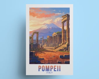 Pompeii Travel Poster: Vesuvius, Italy Wall Art