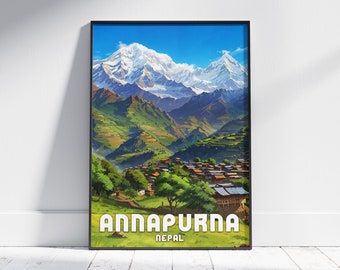 Annapurna Mountain Print: Nepal Himalaya Travel Poster