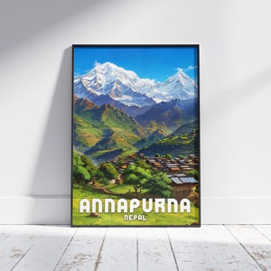 Annapurna Mountain Print: Nepal Himalaya Travel Poster