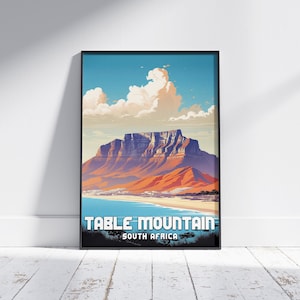 Table Mountain Travel Poster: South Africa Art Print