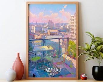 Lámina artística de Harajuku Tokio: recuerdo de viaje a Japón