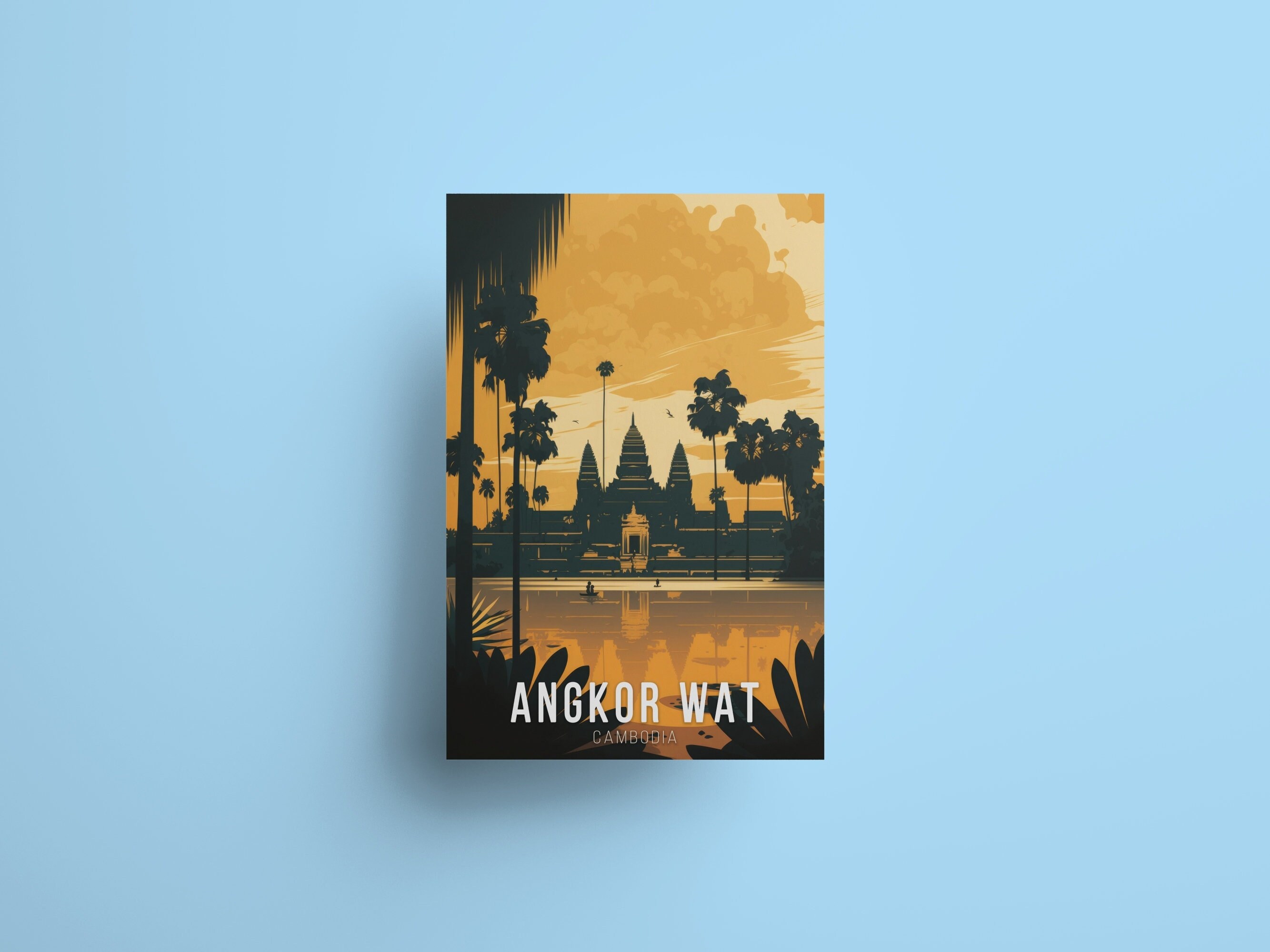 Angkor Wat Travel Poster Cambodia art Wall Decor temple Travel Lovers art Traveler Gift poster Hindu Buddhist print decor ancient poster