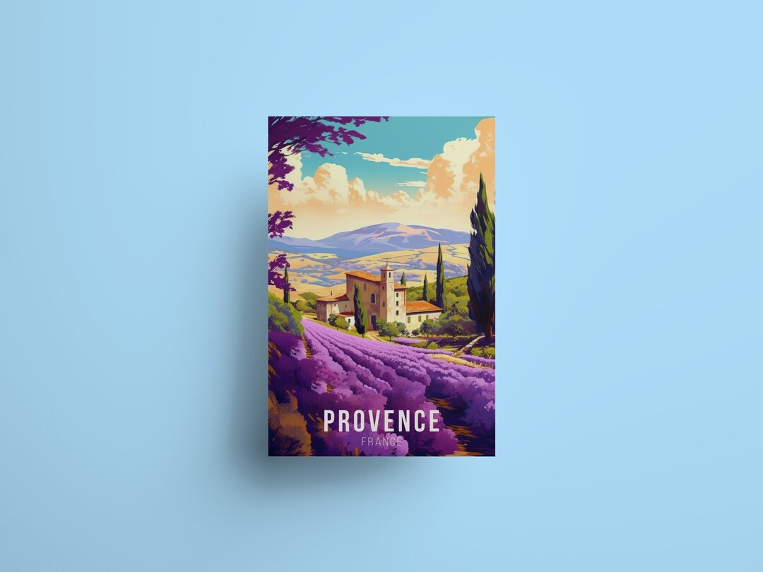 Provence Travel Poster France Art Wall Decor French Travel Etsy