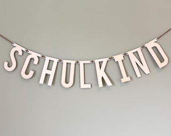 Wooden Garland for Schoolchildren – Personalized Back-to-School Decorations | Name Garland for Children's Rooms | Wooden Letter Banner