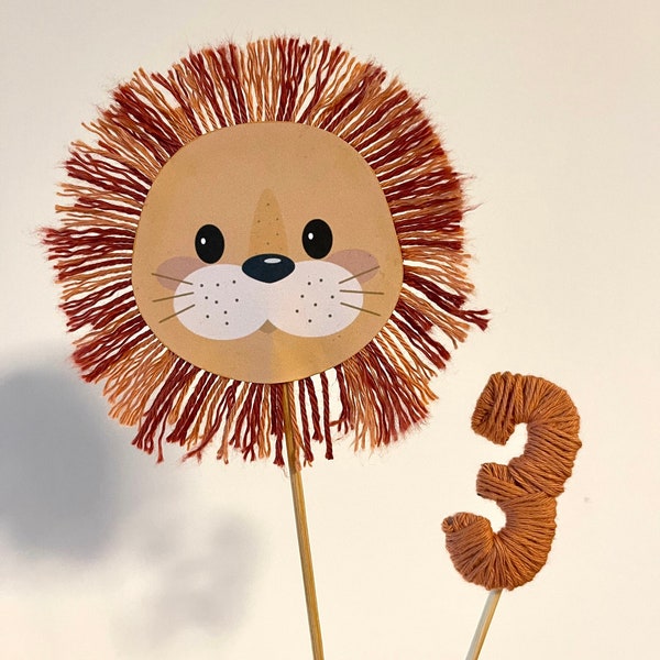 Cake Topper personnalisé Lion, Cake Topper, Fête d’anniversaire, Topo de Bolo