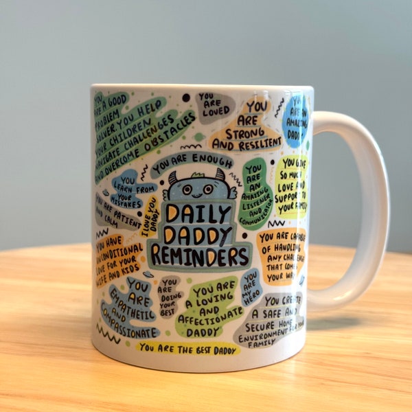 Tasse Daily Daddy Reminders, Geschenk, Kaffeebecher, Papa, Papa Geschenk