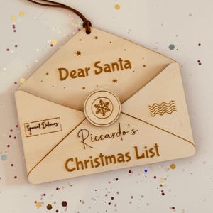 Personalisierte Weihnachtswunschliste Ornament, Weihnachten, Lieber Santa, Brief an Santa, Christmas for Kids
