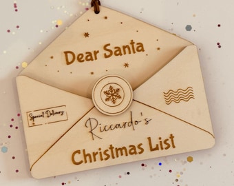 Personalized Christmas Wish List Ornament – Letter to Santa – Wooden Christmas Ornament – Gift for Kids – Christmas Ornament