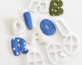 Puff Letters Polymer Clay Cutter – Alphabet A–Z – individual letters or complete set – 3 cm, 5 cm or 7 cm