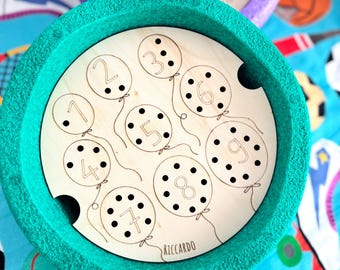 Personalized Montessori counting board for Stapelstein – learning numbers, wooden toy, educational game, motor skills, gift for children