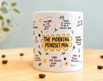 Morning Mindset Mug – Motivational Mug for a Positive Start – Gift for Girlfriend – Affirmations Mug