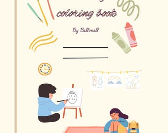 Kinder Zeichnung Malbuch: Fantasie Farben (PDF & PNG)