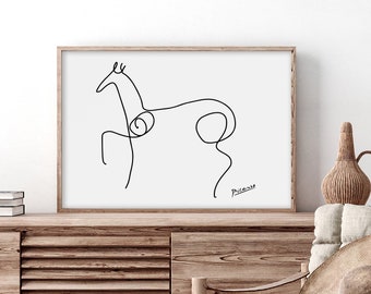 Picasso Horse Line Art Print: Minimalist Gallery Wall (Digital Download)