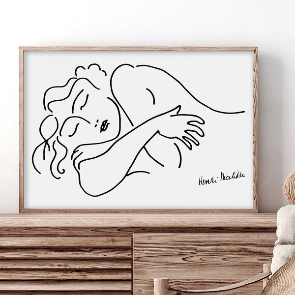 Matisse Print | Matisse Poster | Sketch of Woman | Henri Matisse Woman Sleeping Art | Matisse Sketch | Art Print on Museum Quality Paper