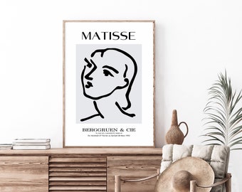 Impressão artística de esboço de mulher de Matisse: papel de qualidade de museu (download digital)
