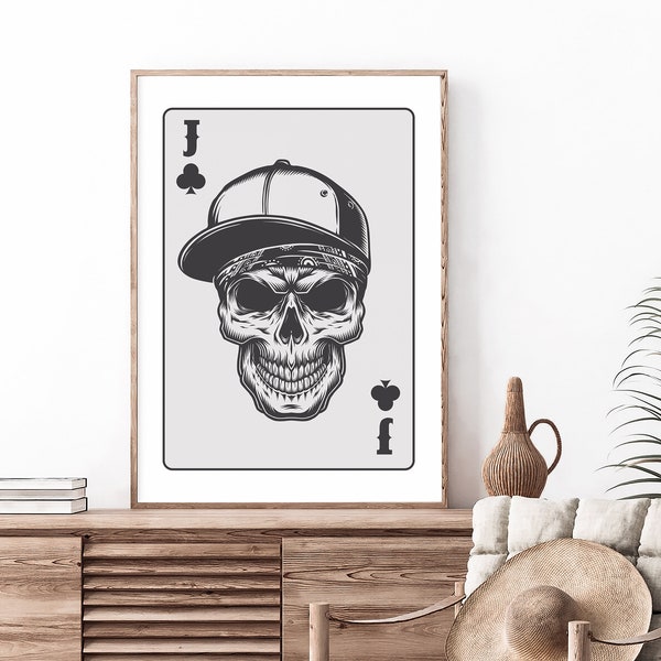 Jack of Clubs Playing Card | Playing Cards Print | Digital Download | Trendy Print | Members Club | Playing Cards Poster