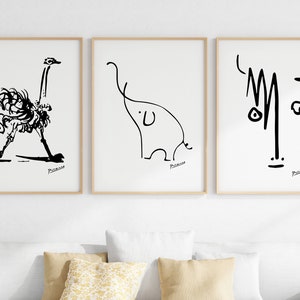 Picasso Conjunto de 3 impresiones / Picasso Descarga imprimible / Pablo Picasso Wall Art / Picasso Art print / Picasso Poster / Picasso Sketch