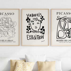 Picasso Set of 3 Prints | Picasso Printable Download | Pablo Picasso Wall Art | Picasso Art print | Picasso Poster | Picasso Sketch