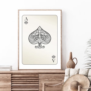 Ace of Spades Print | Lucky You Poster | Trendy Retro Wall Art | Retro Trendy Aesthetic Print | Playing Card Poster | Trendy Wall Art