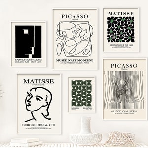 Gallery Wall Set of 6 Prints, Picasso Print Set, Matisse Poster Set, Bauhaus Print Set, Exhibition Poster Set, Wall Art Set