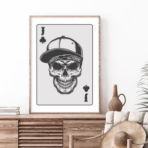 Jack of Clubs-speelkaart | Speelkaartenprint | Digitale download | Trendy print | Ledenclub | Speelkaartenposter