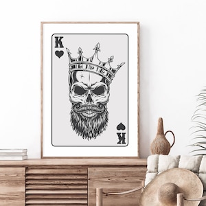 King of Hearts Playing Card | Playing Cards Print | Digital Download | Trendy Print | Members Club | Playing Cards Poster